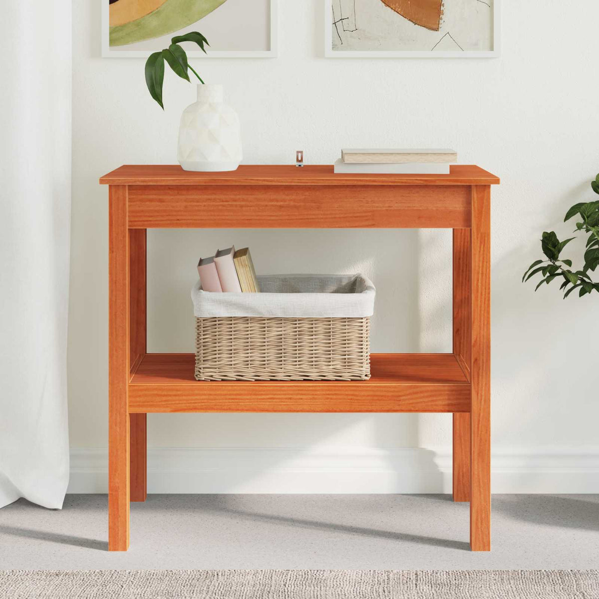 Konsolbord VoksBrun 80 x 40 x 75 cm Massivt fyrretræ
