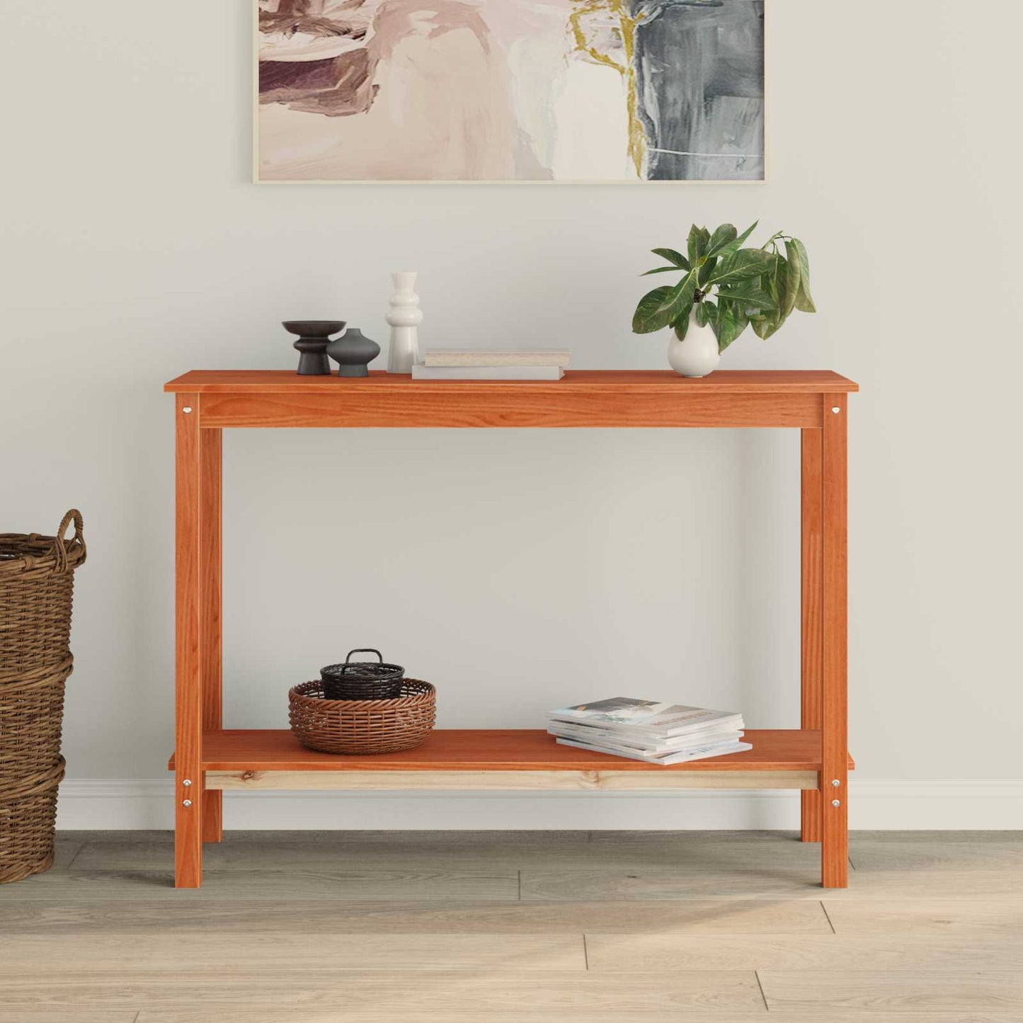 Konsolbord VoksBrun 110 x 40 x 80 cm Massivt fyrretræ