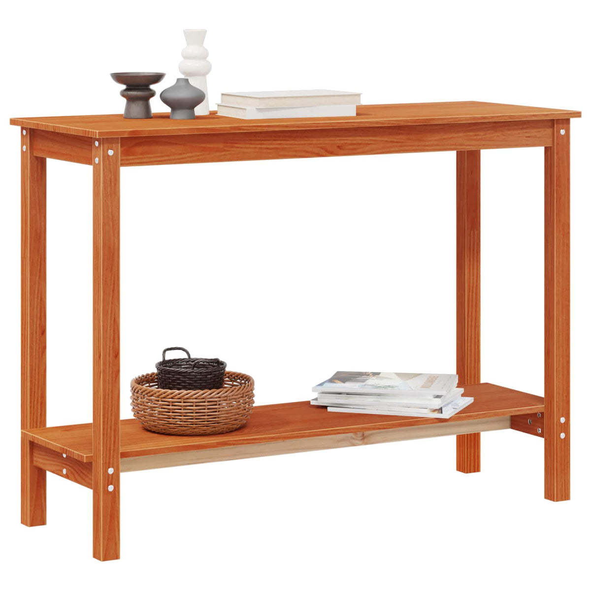 Konsolbord VoksBrun 110 x 40 x 80 cm Massivt fyrretræ