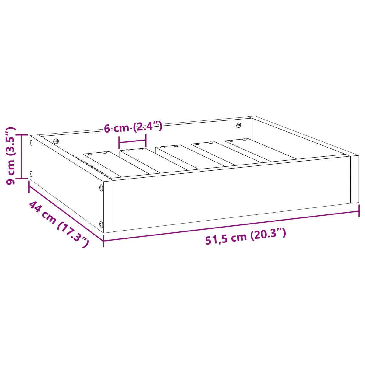 Hundeseng Voks brun 51,5 x 44 x 9 cm Massivt fyrretræ