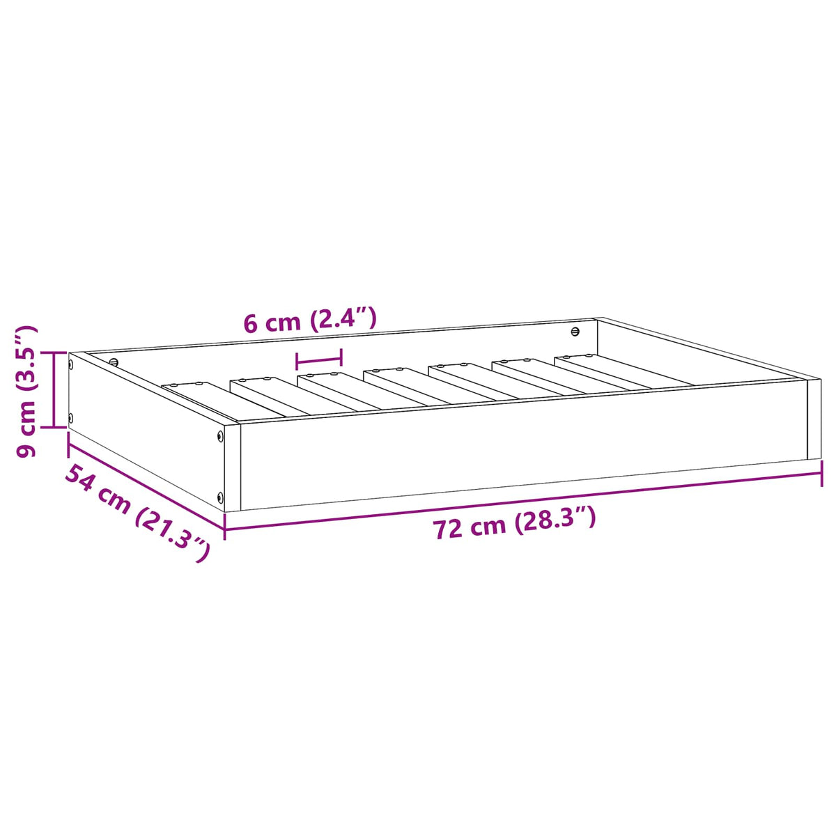 Hundeseng Voks brun 72 x 54 x 9 cm Massivt fyrretræ