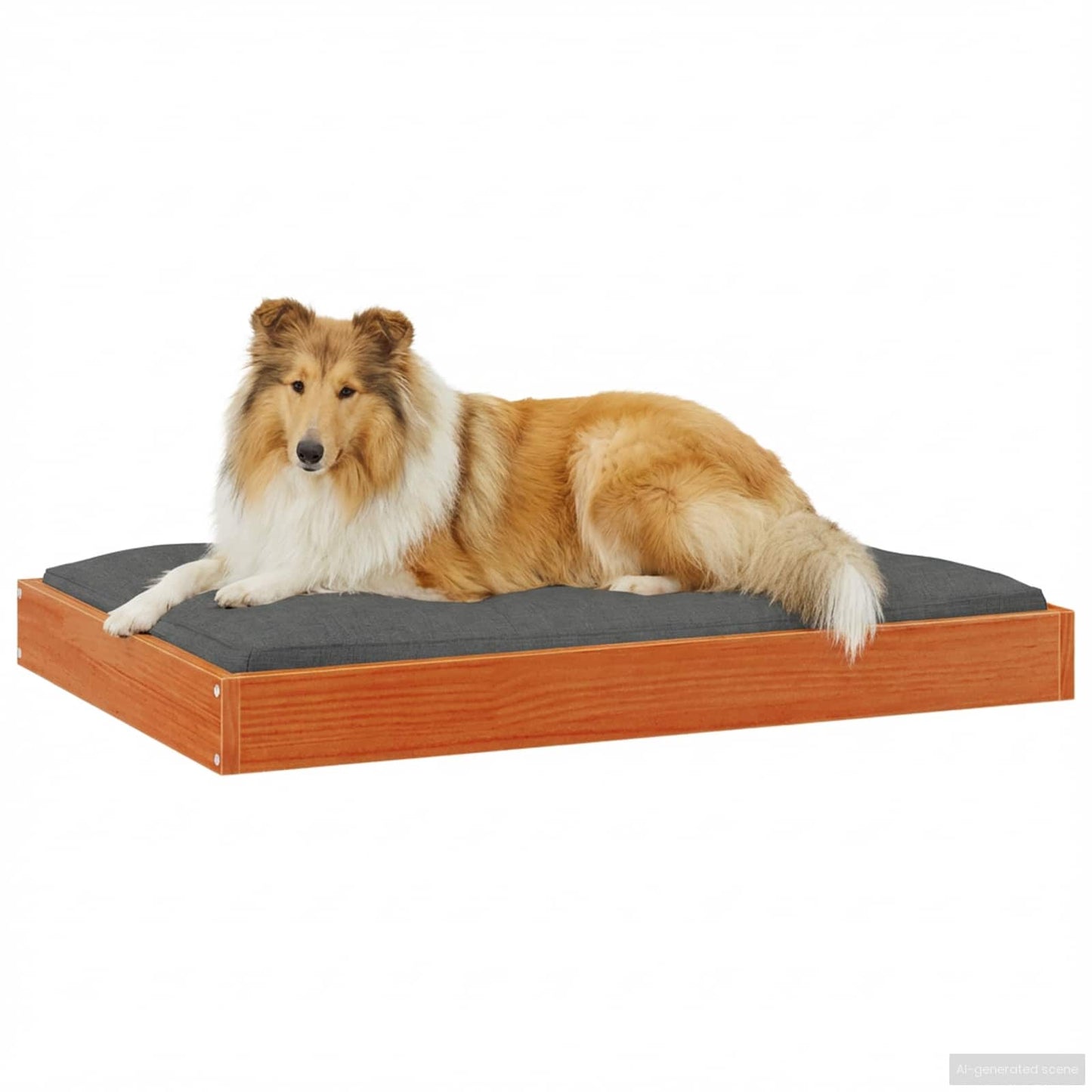 Hundeseng Voks brun 92 x 64 x 9 cm Massivt fyrretræ