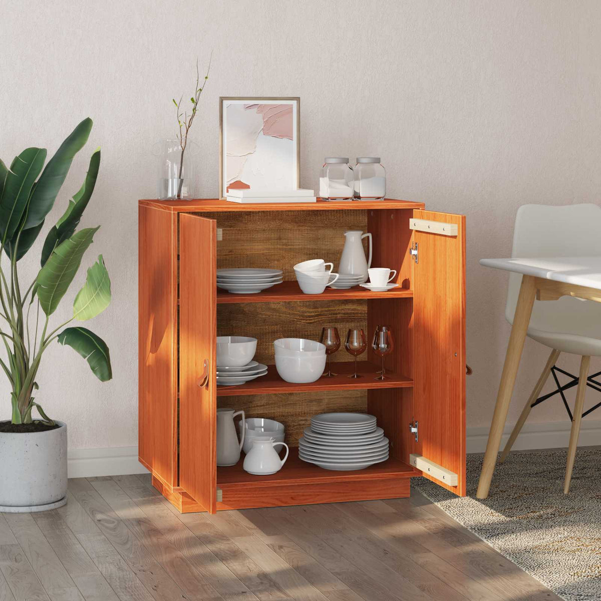 Sideboard VoksBrun 65,5 x 40 x 75 cm Massivt fyrretræ