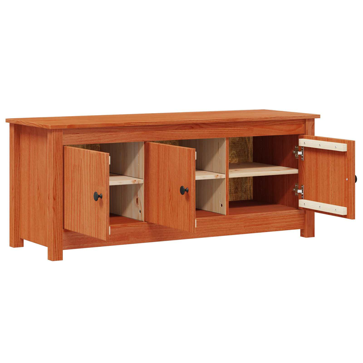 Sko skab VoksBrun 110 x 38 x 45,5 cm Massivt fyrretræ