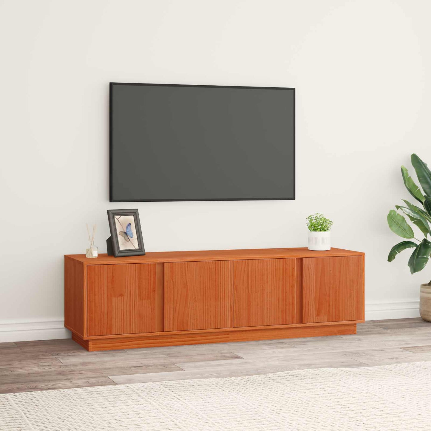 TV-skab VoksBrun 140 x 40 x 40 cm Massivt fyrretræ