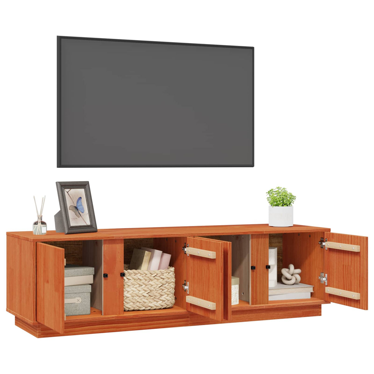TV-skab VoksBrun 140 x 40 x 40 cm Massivt fyrretræ