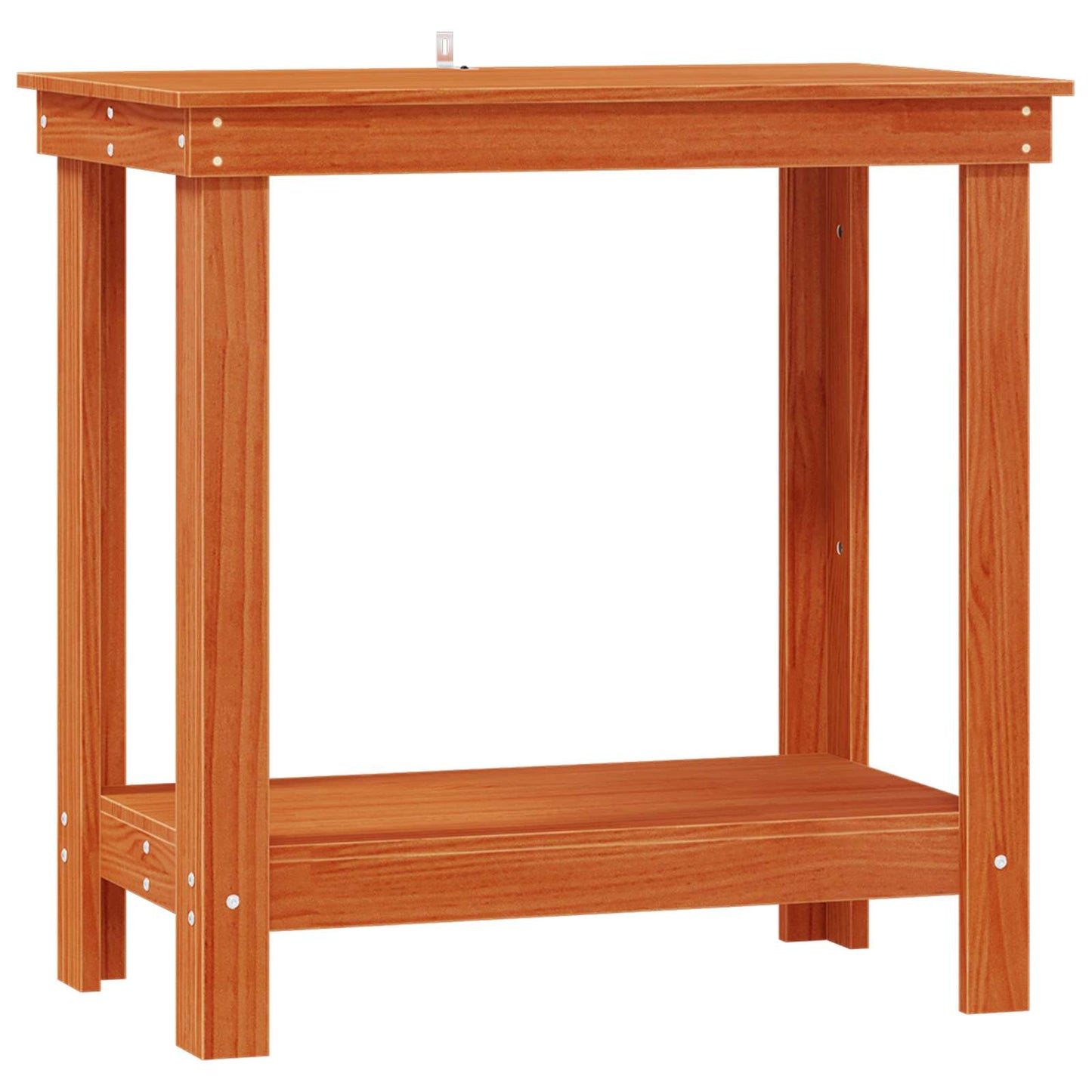 Arbejdsbænk med hylde VoksBrun 80 x 50 x 80 cm Massivt fyrretræ