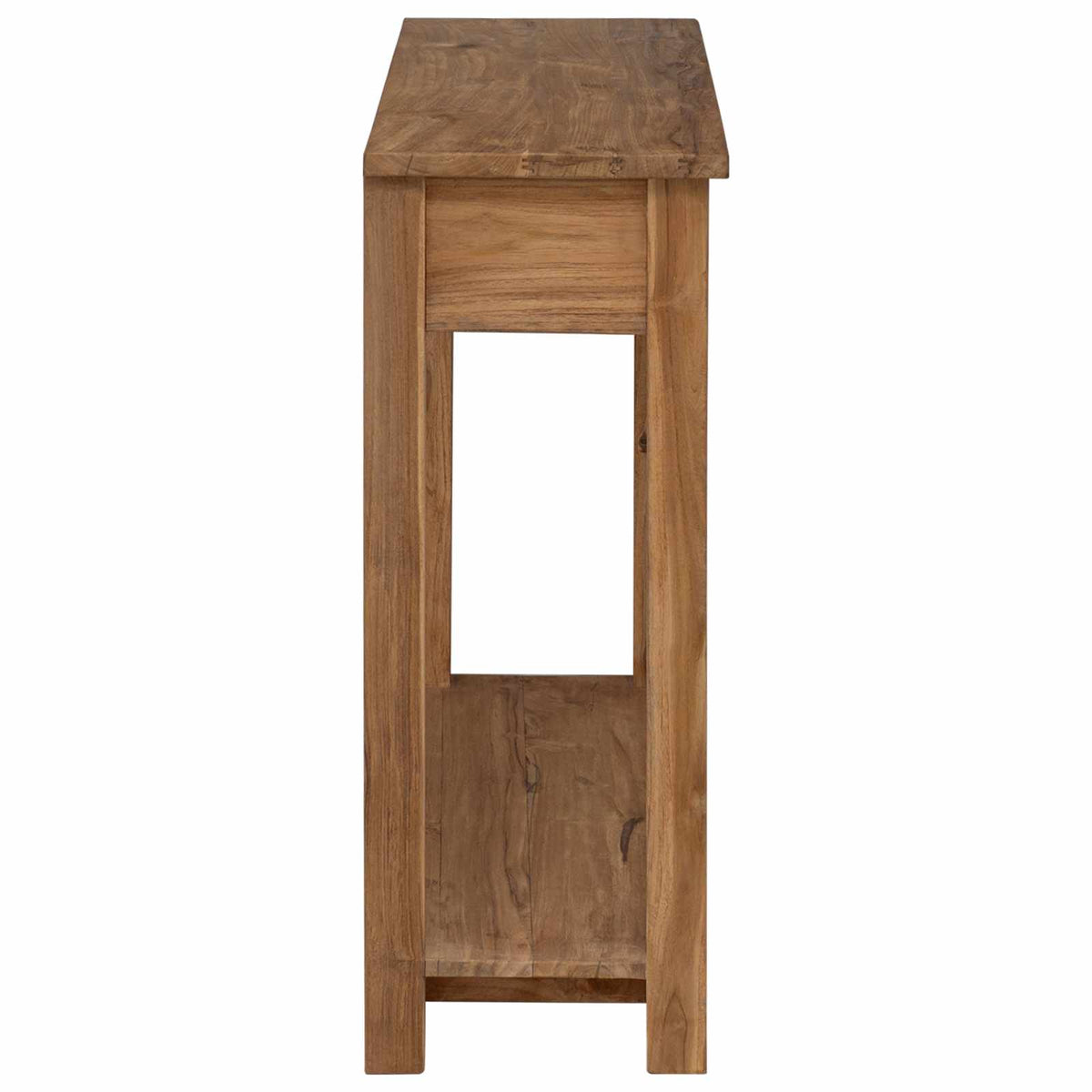Konsolbord Naturfarvet 90 x 30 x 80 cm Massiv Teaktræ