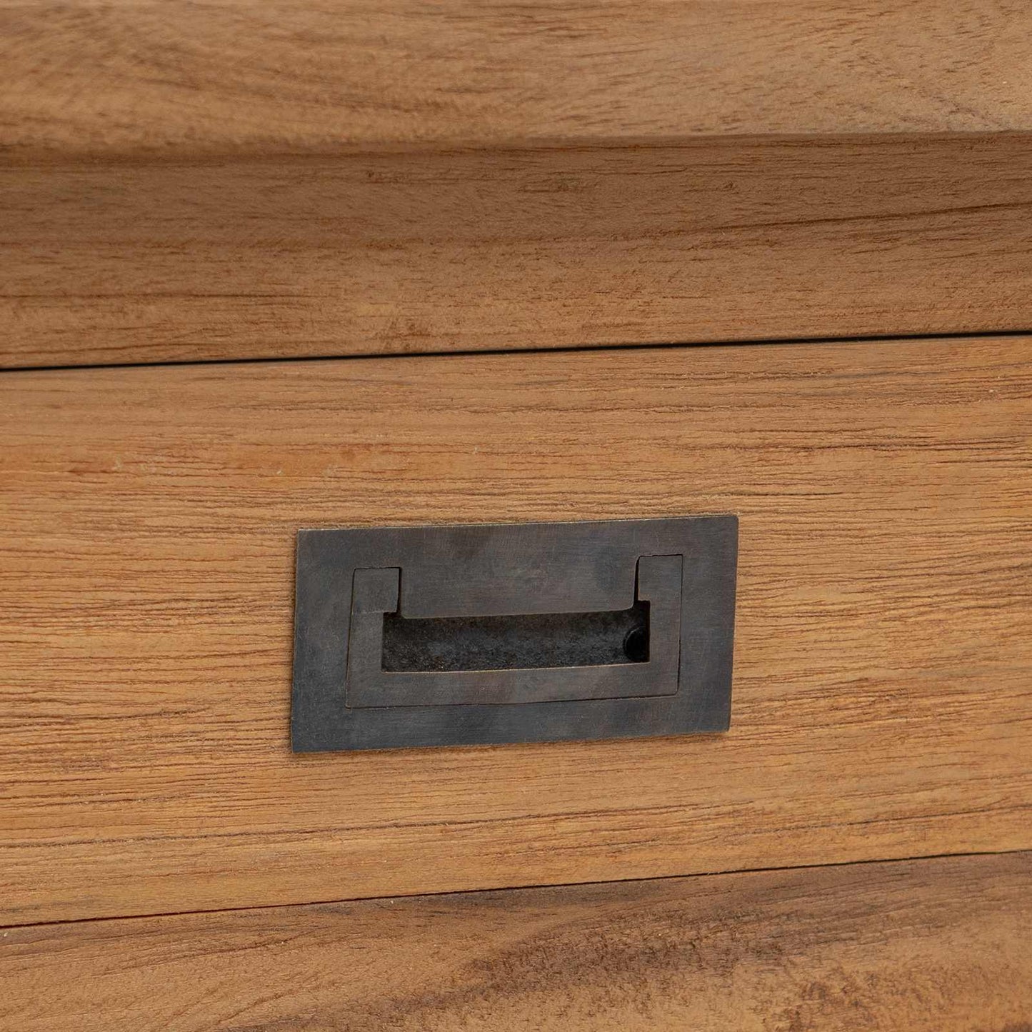 Konsolbord Naturfarvet 110 x 30 x 80 cm Massiv Teaktræ