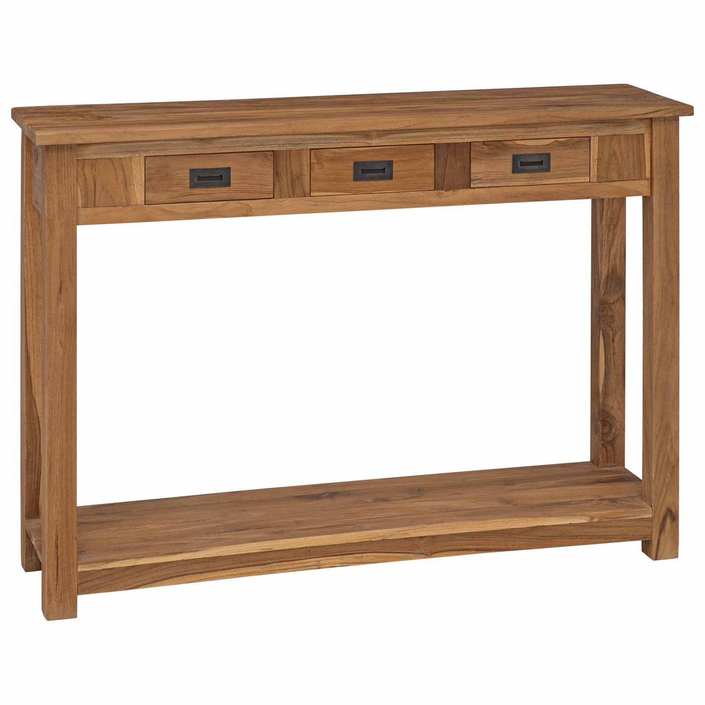 Konsolbord Naturfarvet 110 x 30 x 80 cm Massiv Teaktræ