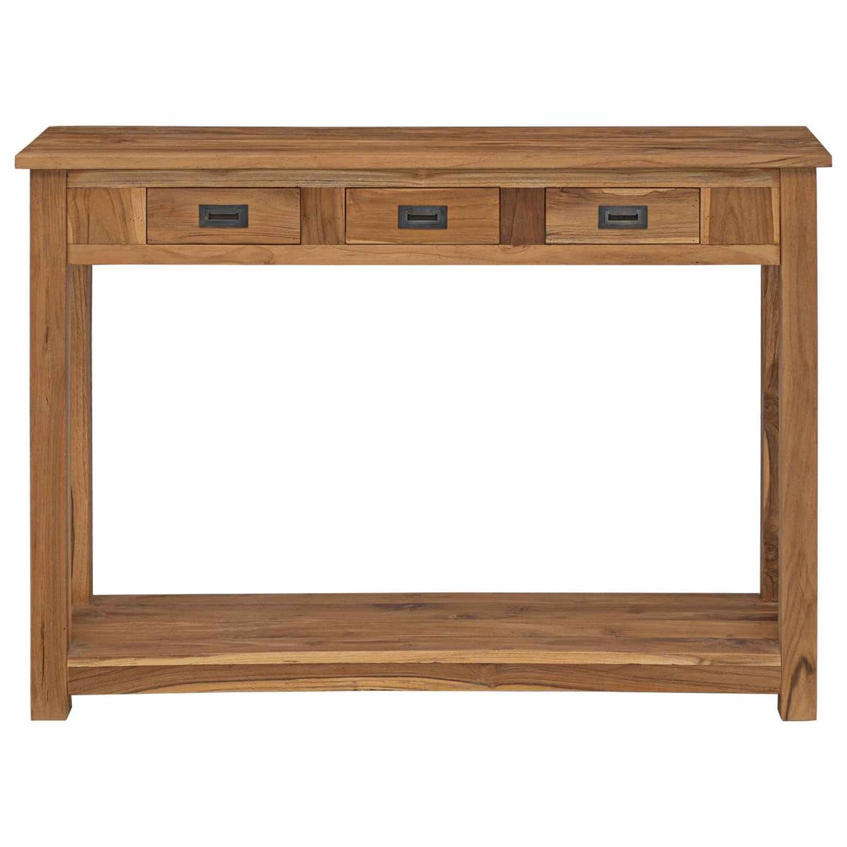 Konsolbord Naturfarvet 110 x 30 x 80 cm Massiv Teaktræ