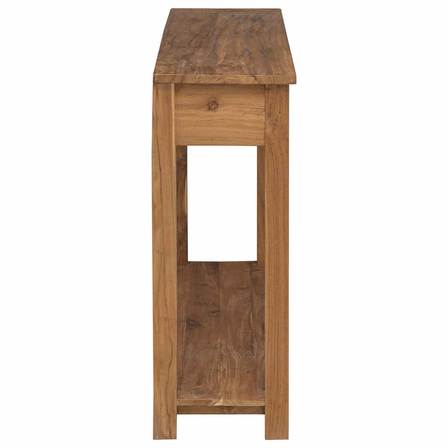 Konsolbord Naturfarvet 110 x 30 x 80 cm Massiv Teaktræ