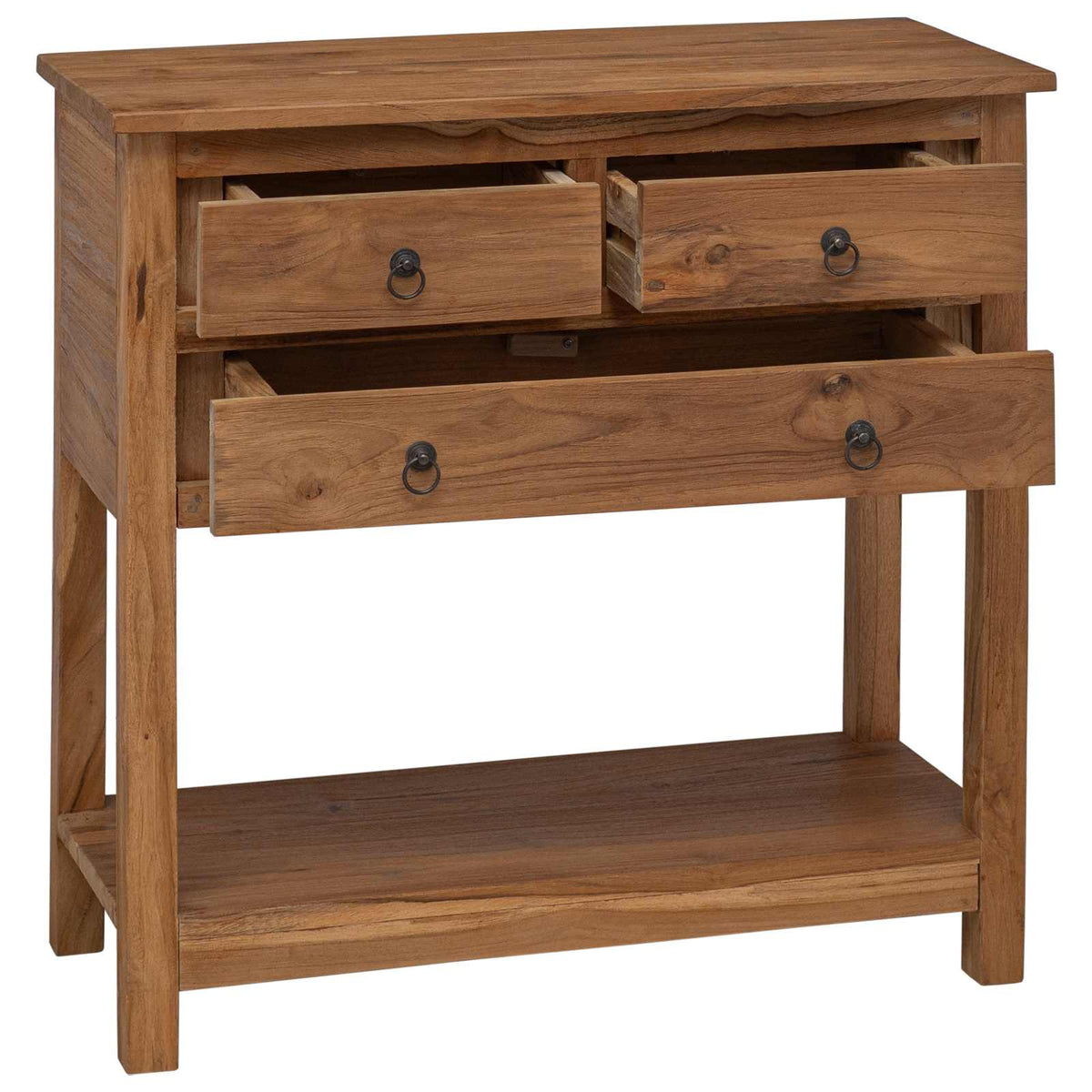 Sideboard Naturfarvet 79 x 35 x 80 cm Massiv Teaktræ