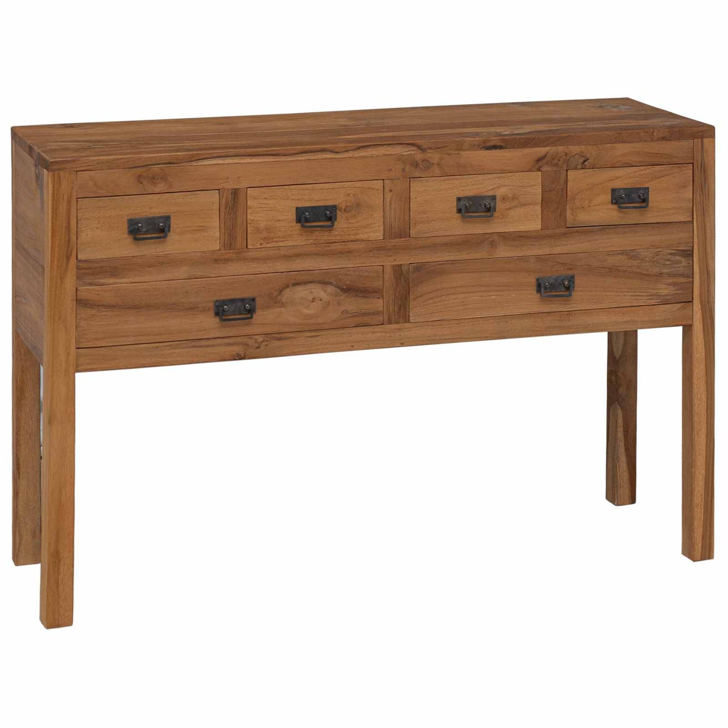 Sideboard Naturfarvet 110 x 35 x 75,5 cm Massiv Teaktræ