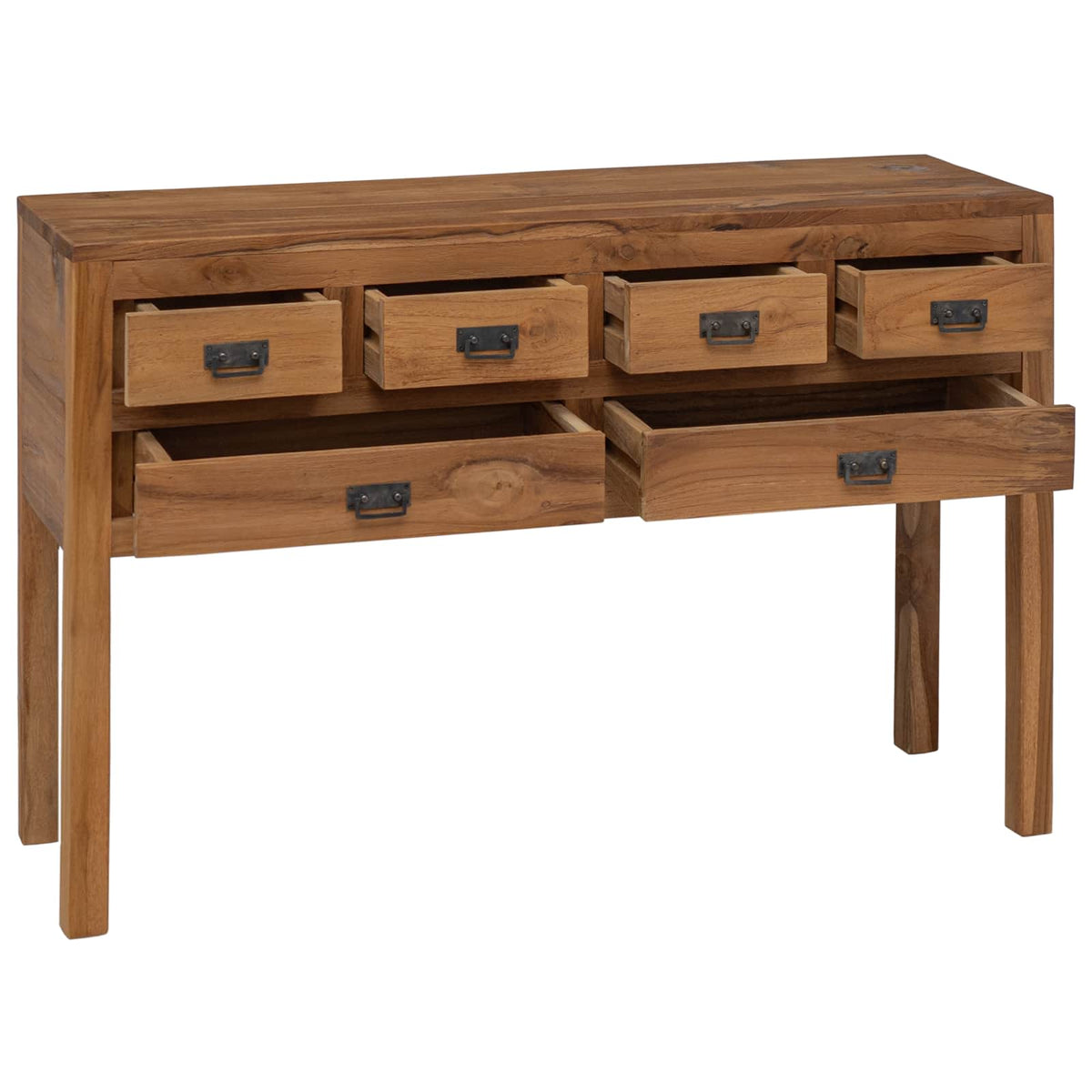 Sideboard Naturfarvet 110 x 35 x 75,5 cm Massiv Teaktræ