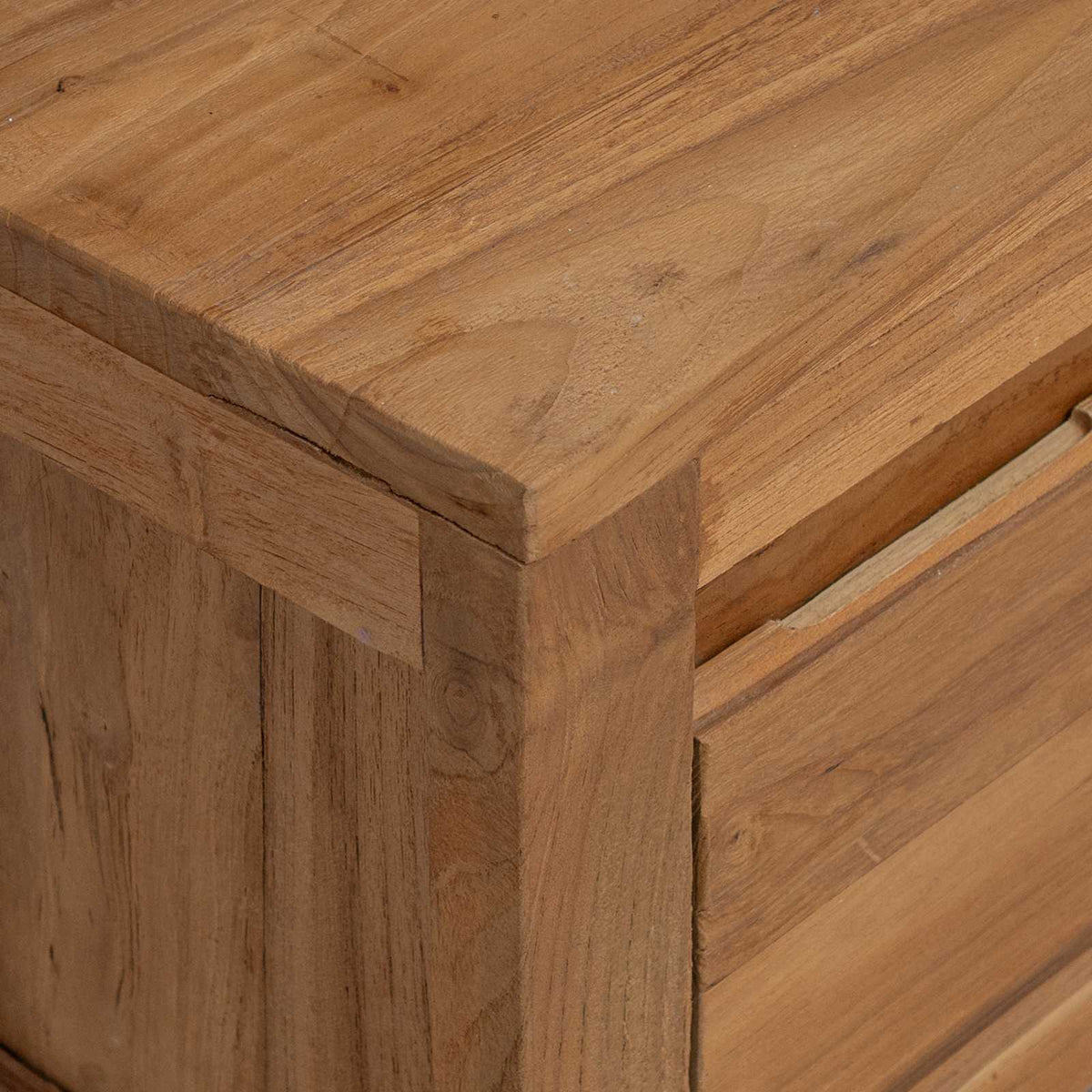TV-skab 110 x 30 x 35 cm Naturfarvet Massiv Teaktræ