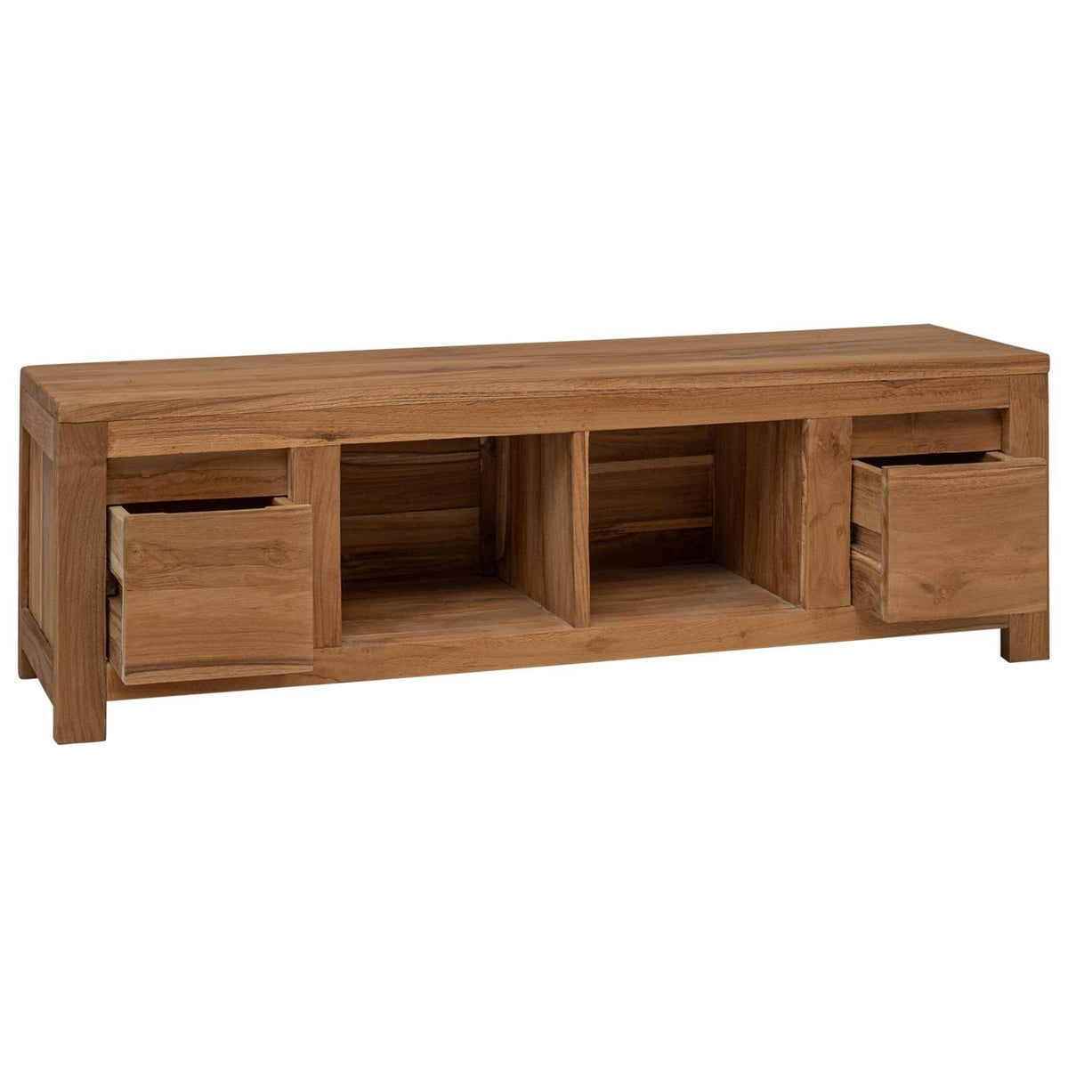 TV-skab 110 x 30 x 35 cm Naturfarvet Massiv Teaktræ