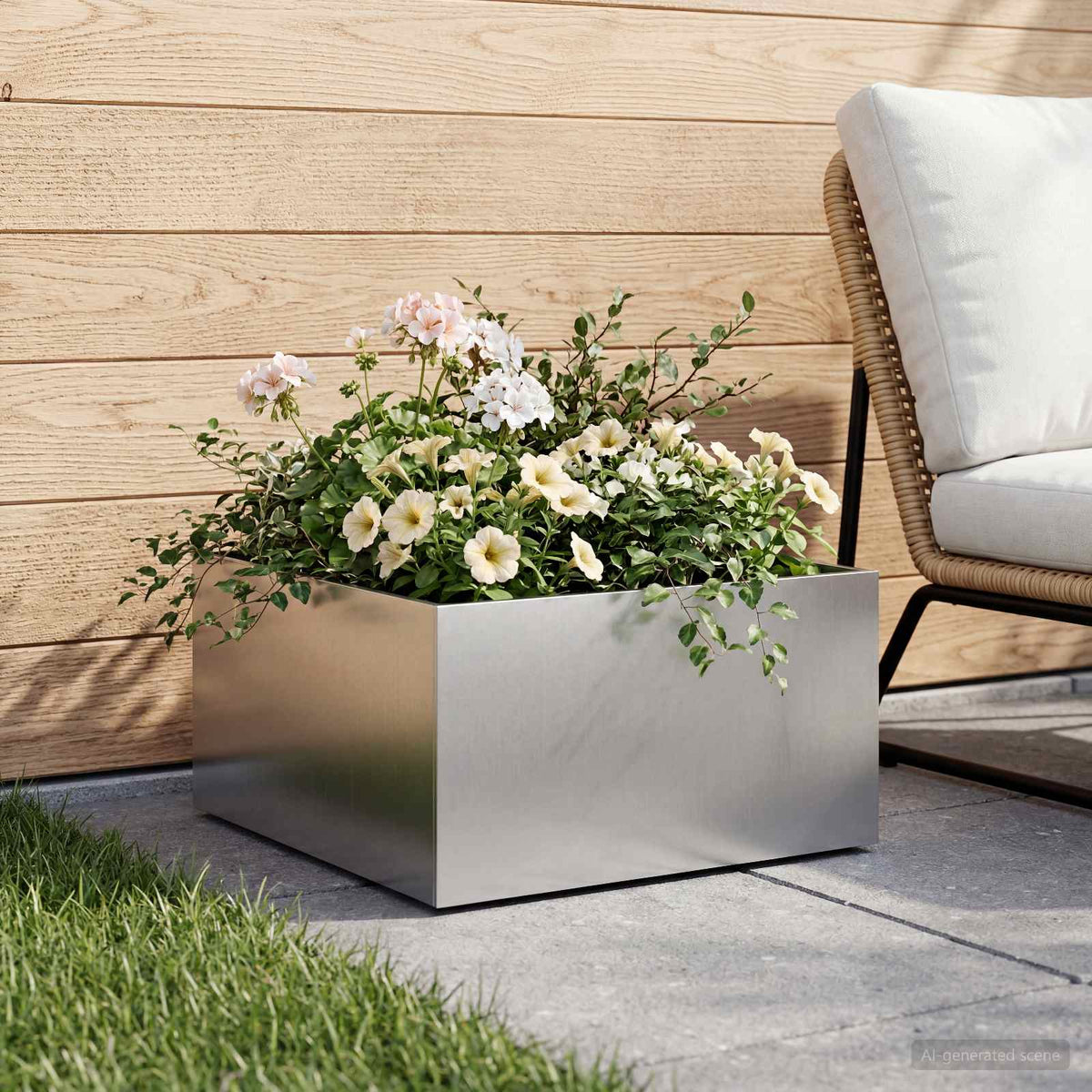 Have Blomsterkrukke Sølv 60 x 60 x 30 cm Galvaniseret stål
