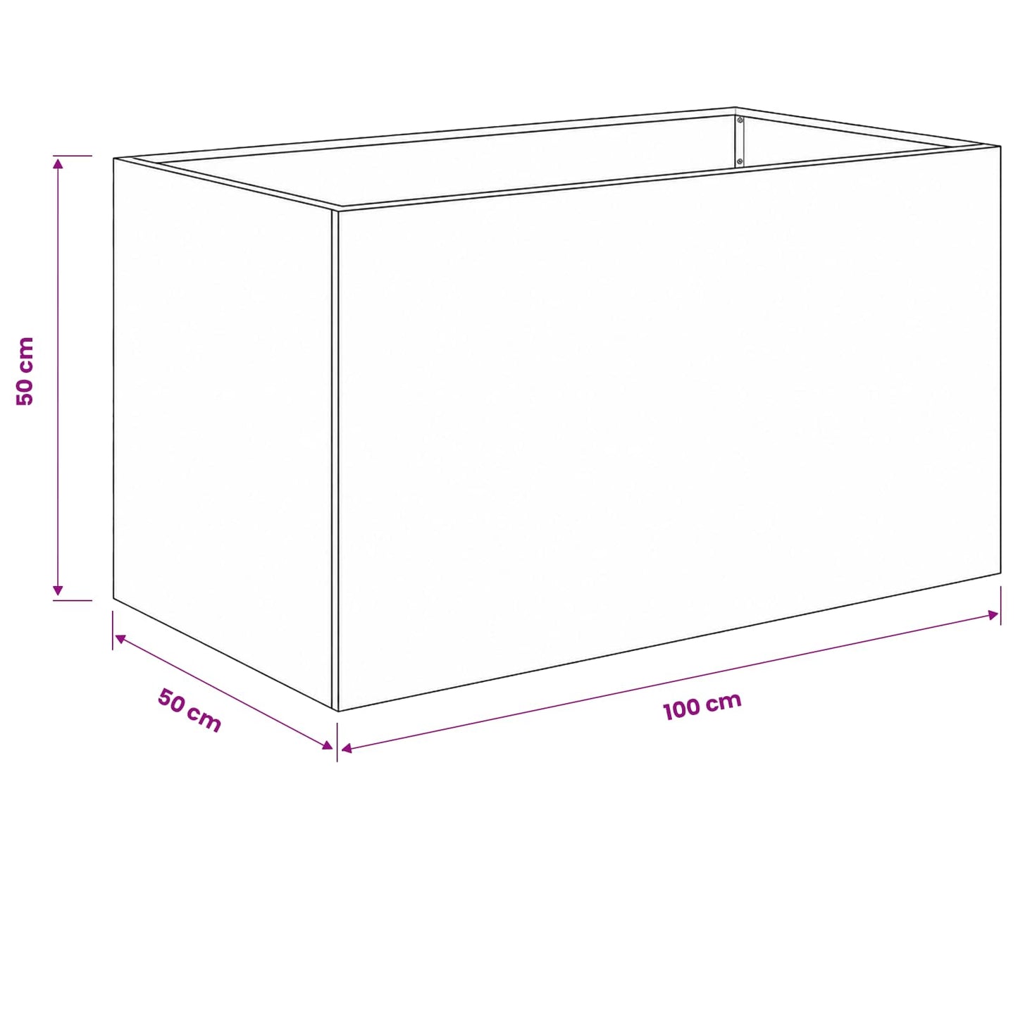 Have Blomsterkrukke 2 stk. Antracit 100 x 50 x 50 cm