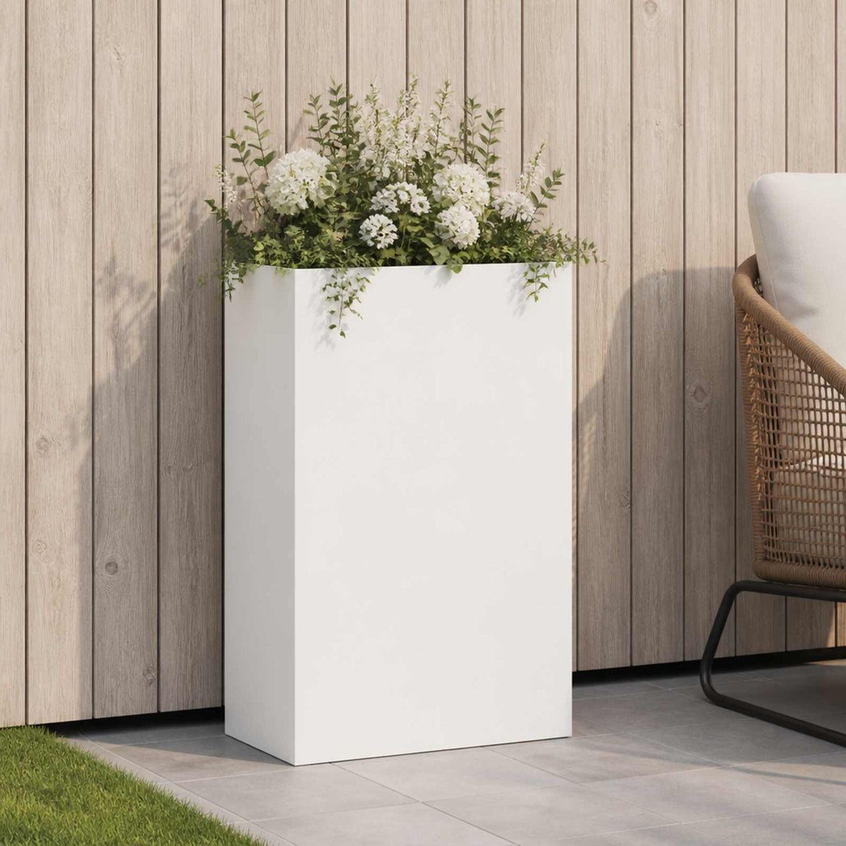 Have Blomsterkrukke Hvid 40 x 20 x 75 cm Koldvalset stål