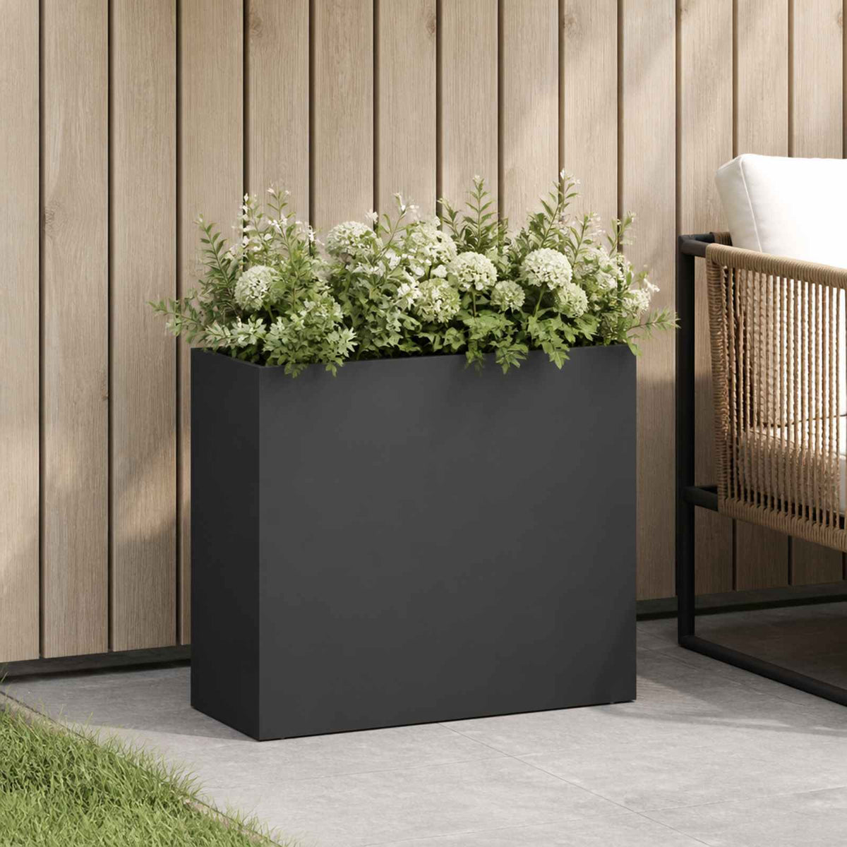 Have Blomsterkrukke Sort 50 x 20 x 40 cm Koldvalset stål