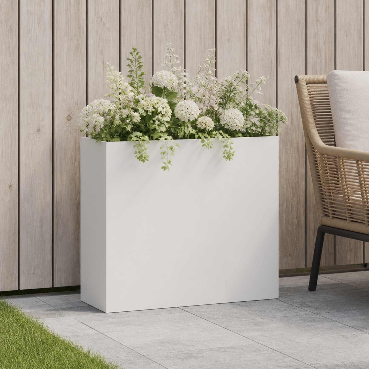 Have Blomsterkrukke Hvid 50 x 20 x 40 cm Koldvalset stål