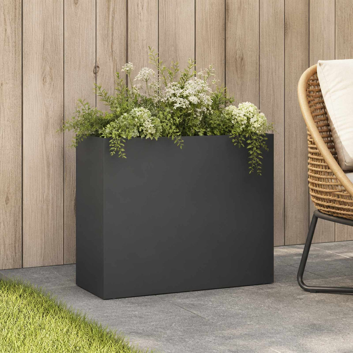 Have Blomsterkrukke Antracit 50 x 20 x 40 cm Koldvalset stål
