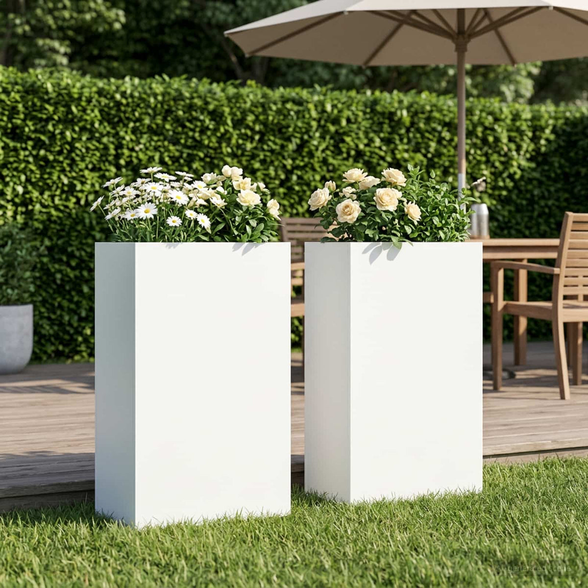 Have Blomsterkrukke 2 stk. Hvid 50 x 20 x 75 cm Koldvalset stål