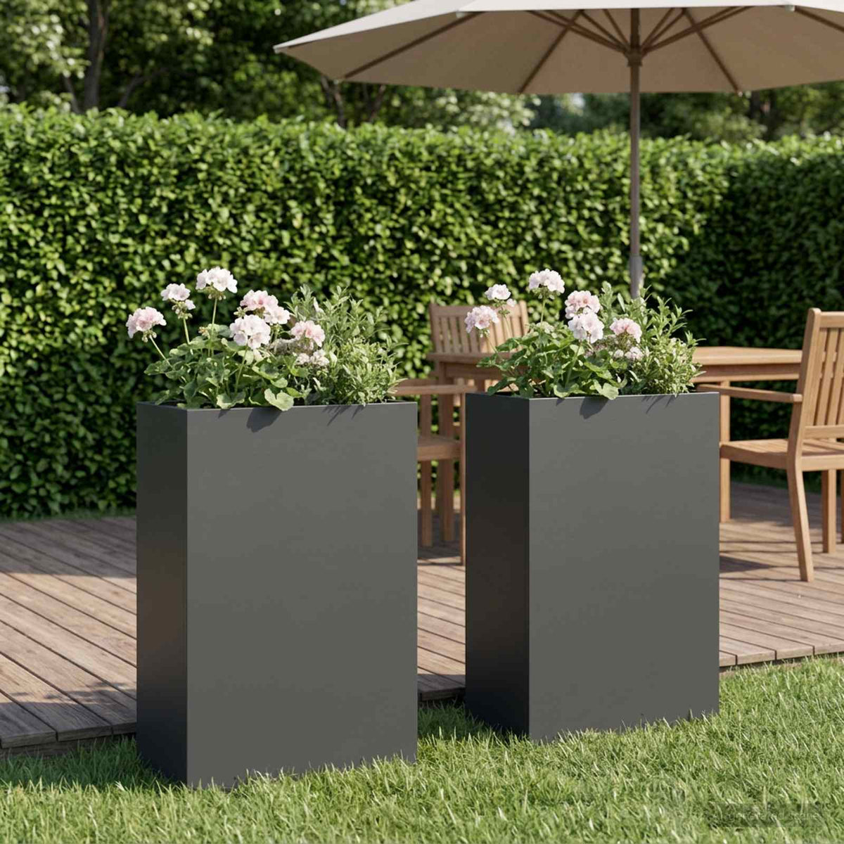 Have Blomsterkrukke 2 stk. Antracit 50 x 20 x 75 cm