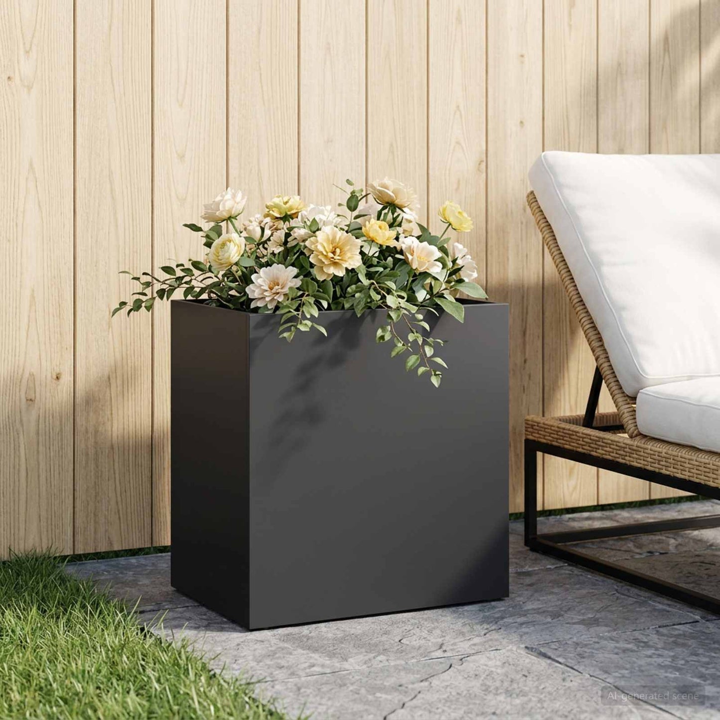 Have Blomsterkrukke Sort 50 x 30 x 40 cm Koldvalset stål