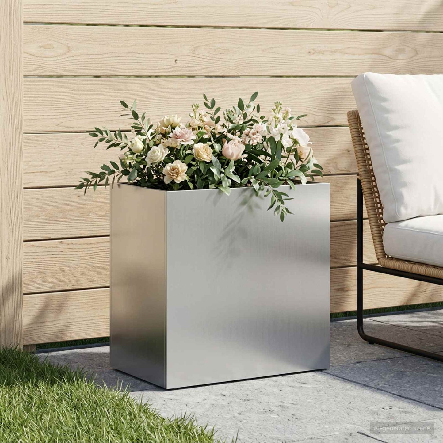 Have Blomsterkrukke Sølv 50 x 30 x 40 cm Galvaniseret stål