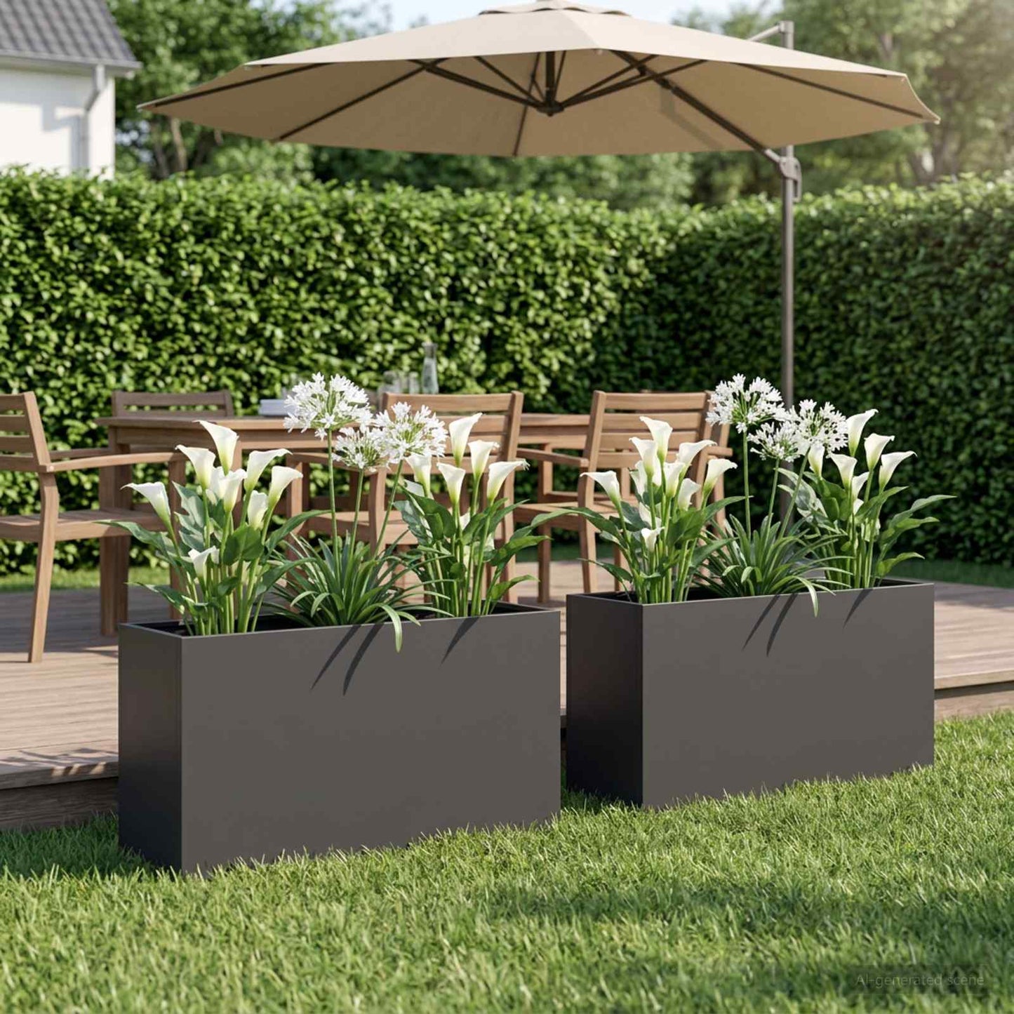 Have Blomsterkrukke 2 stk. Sort 100 x 30 x 40 cm