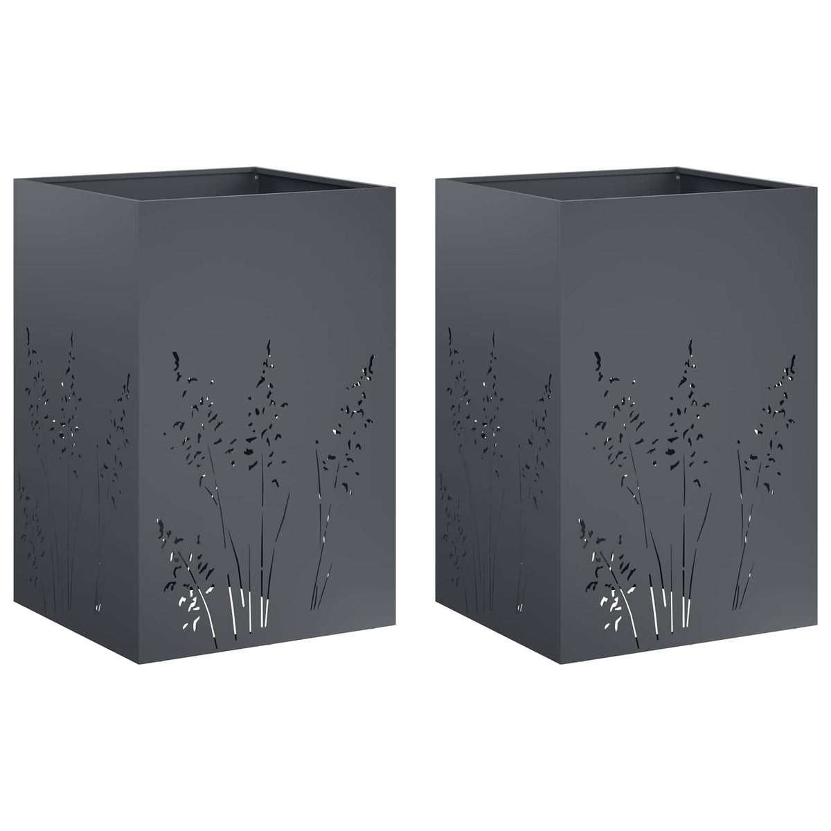 Have Blomsterkrukke 2 stk. Antracit 50 x 50 x 75 cm