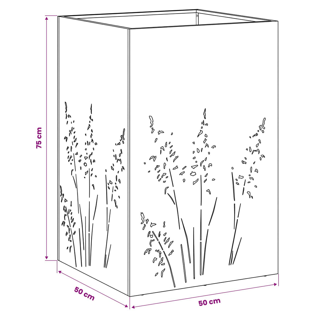Have Blomsterkrukke 2 stk. Antracit 50 x 50 x 75 cm