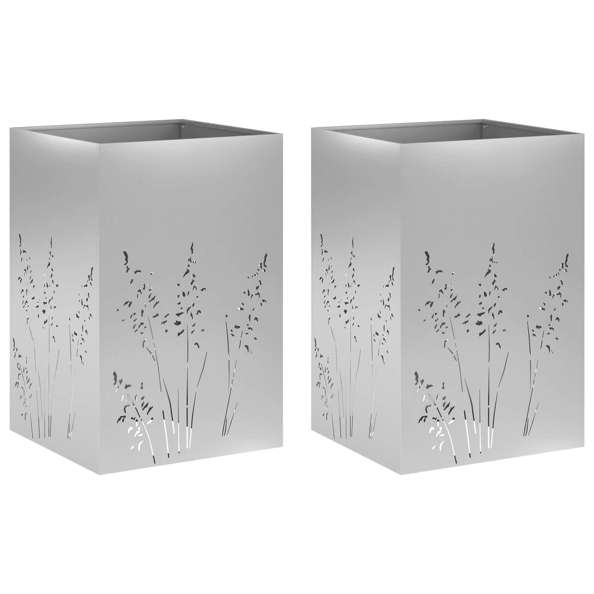 Have Blomsterkrukke 2 stk. Sølv 50 x 50 x 75 cm