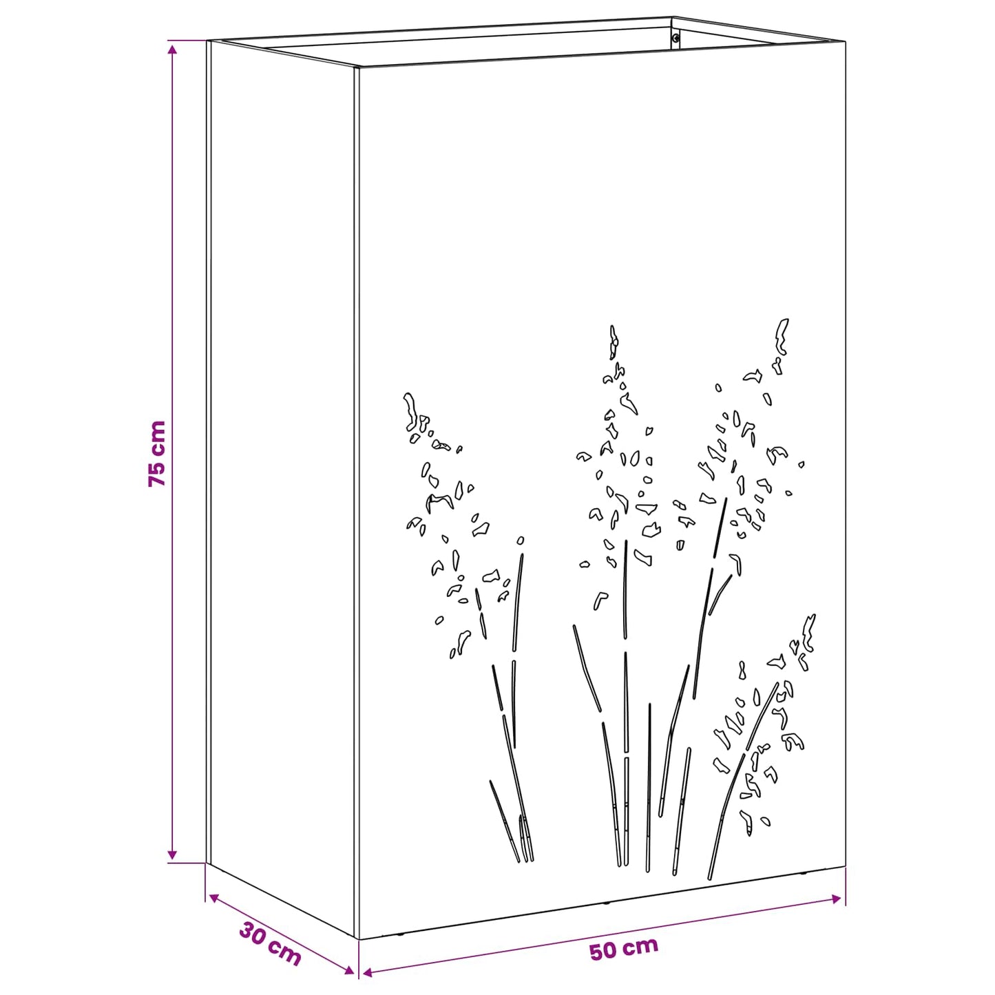 Have Blomsterkrukke Rusten 50 x 30 x 75 cm Cortenstål