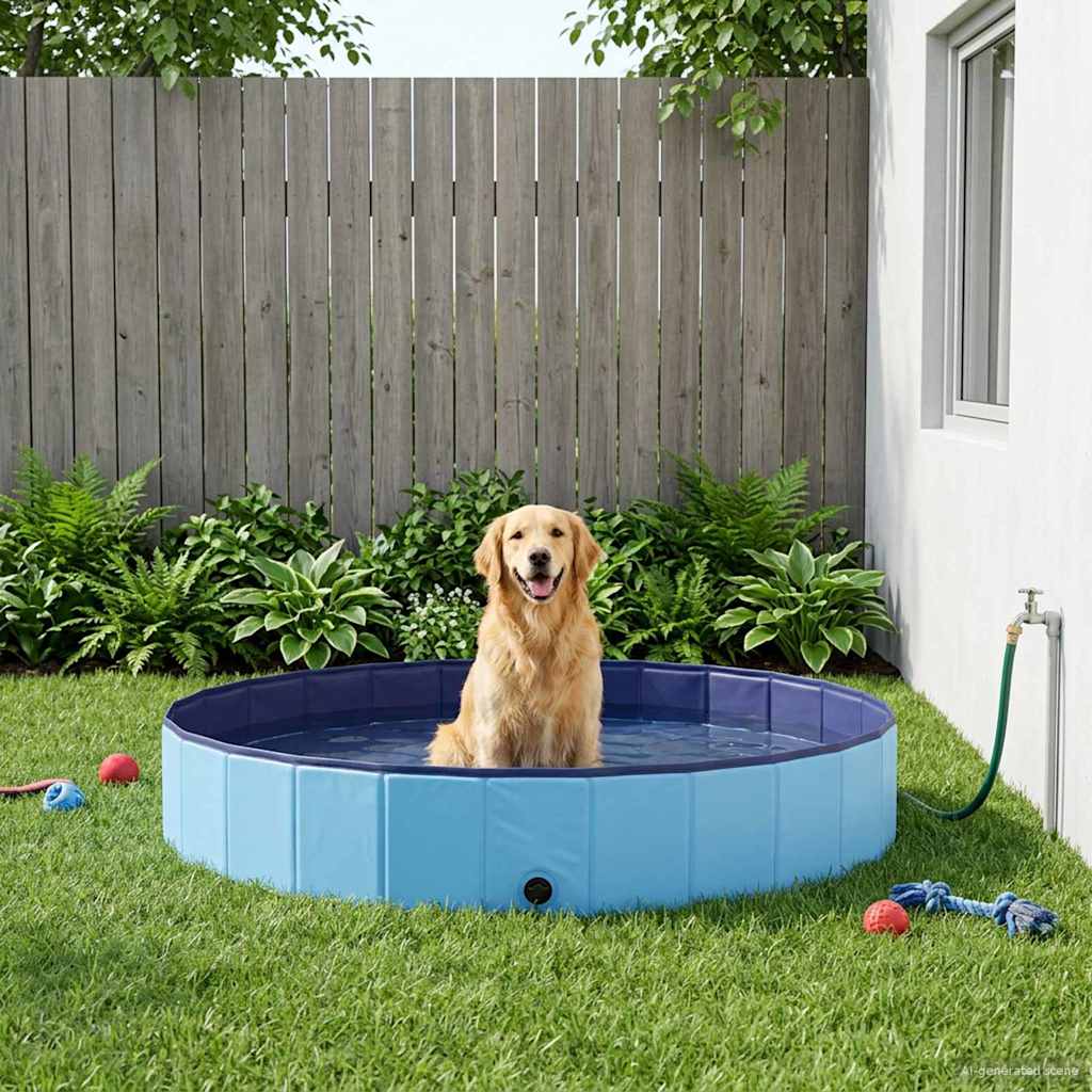 Hund Pool Ø300 x 38 cm Tykt PVC Blå