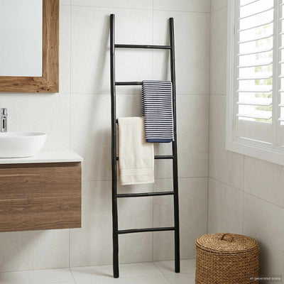 Tæppe Stige Sort 50 x 190 cm Bambus