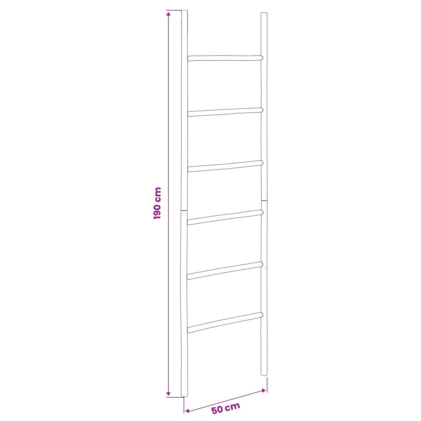 Tæppe Stige Sort 50 x 190 cm Bambus