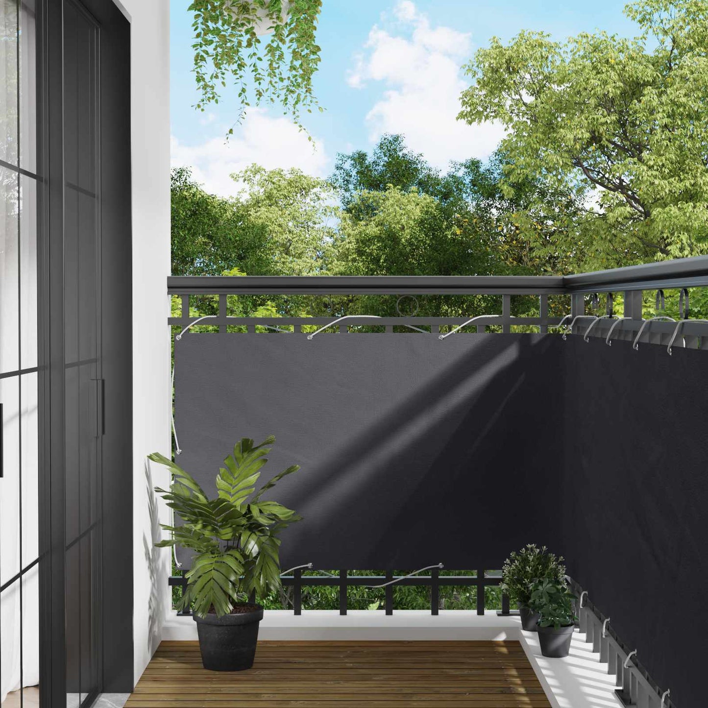 Altan Skærm 90 x 200 cm PU belagt oxford alu Rektangulær