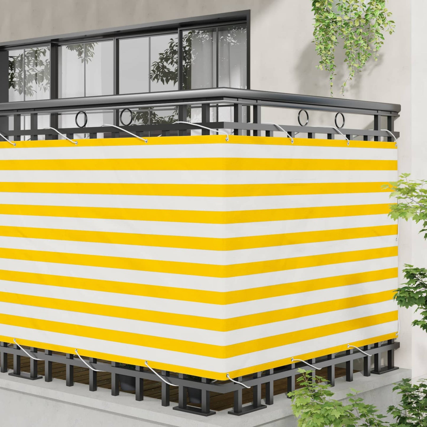 Altan Skærm 110 x 200 cm Oxford stof Rektangulær Gul og Hvid