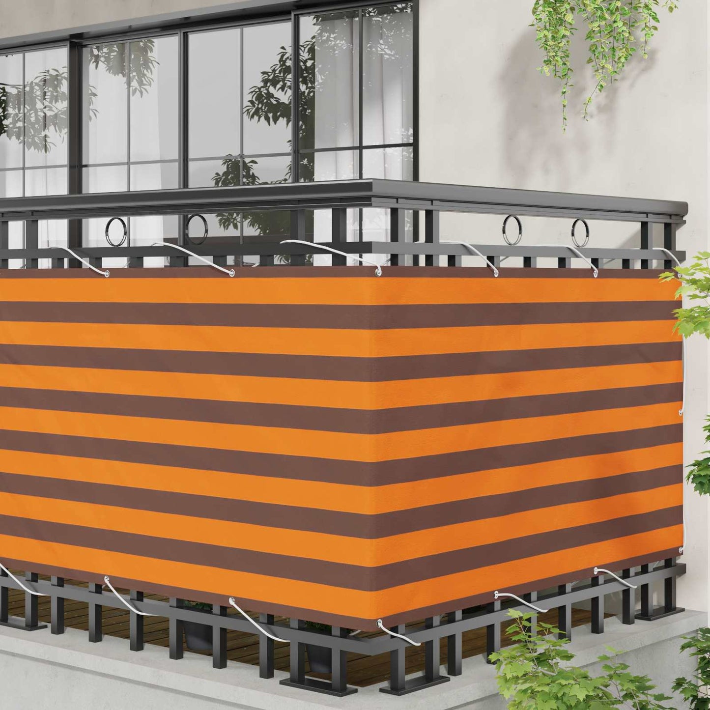 Altan Skærm 100 x 300 cm Oxford stof Rektangulær Orange og Brun