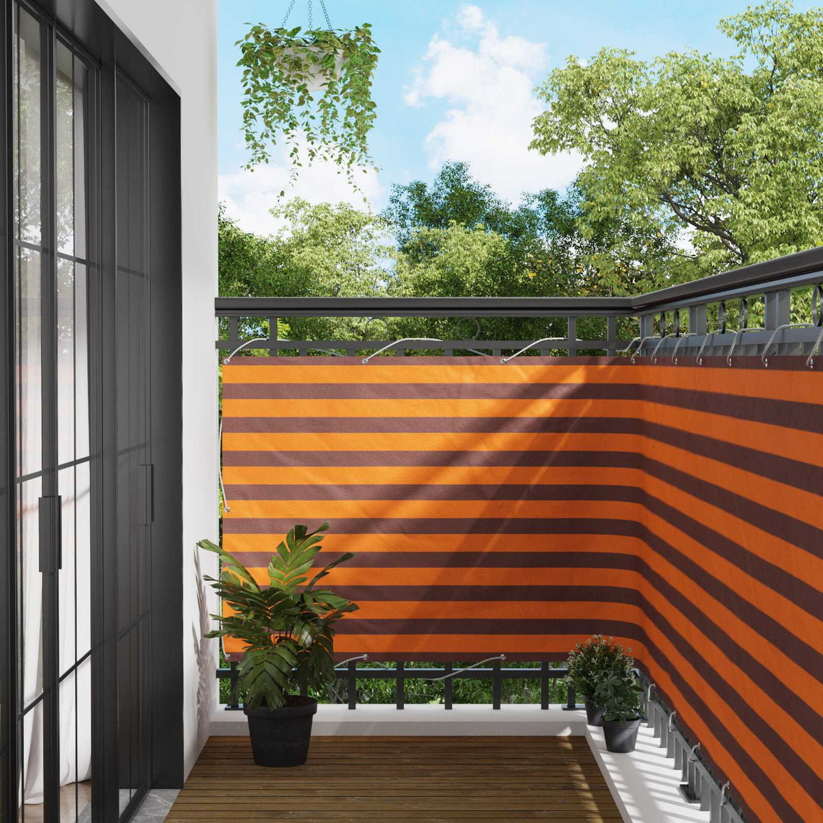 Altan Skærm 110 x 300 cm Oxford stof Rektangulær Orange og Brun