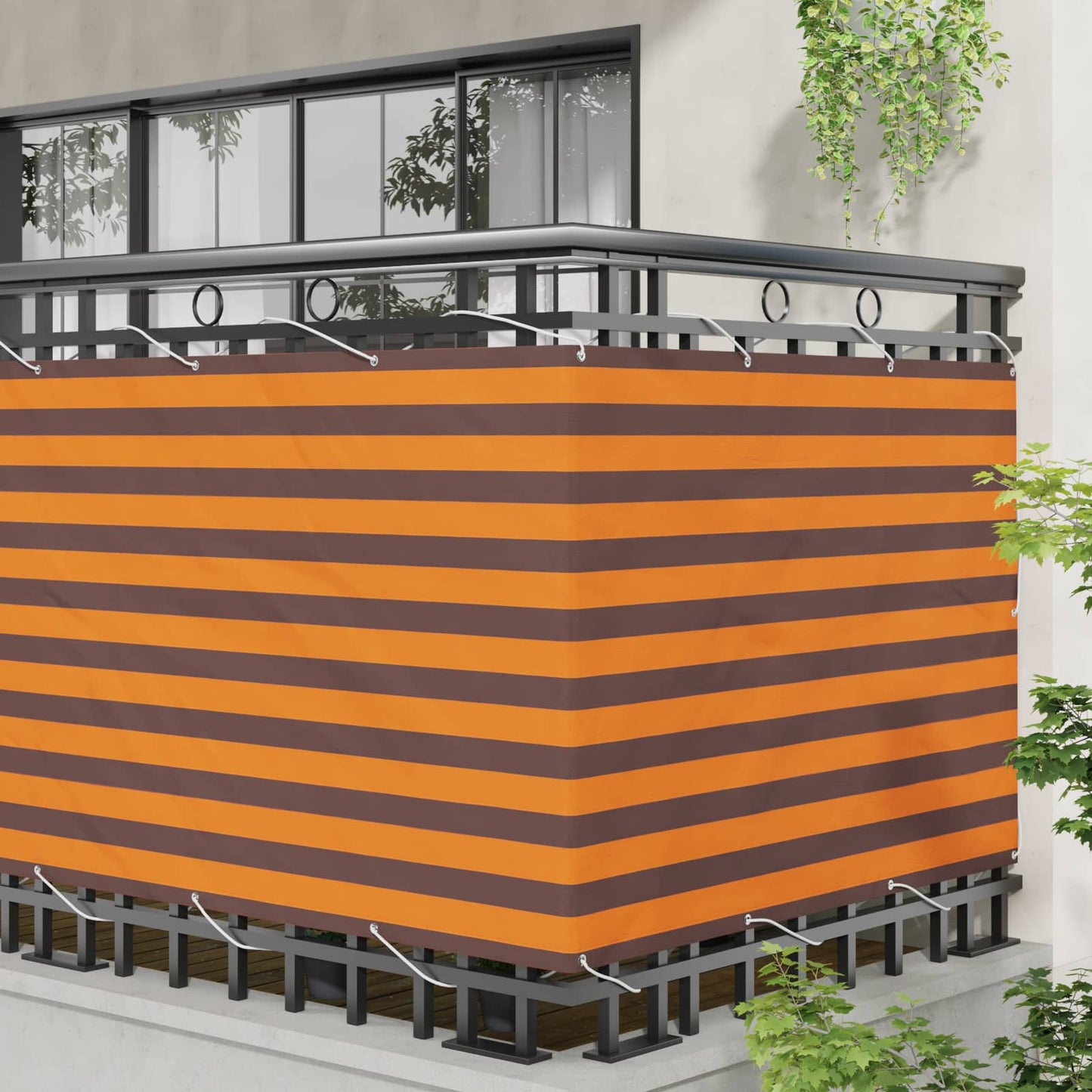 Altan Skærm 110 x 700 cm Oxford stof Rektangulær Orange og Brun