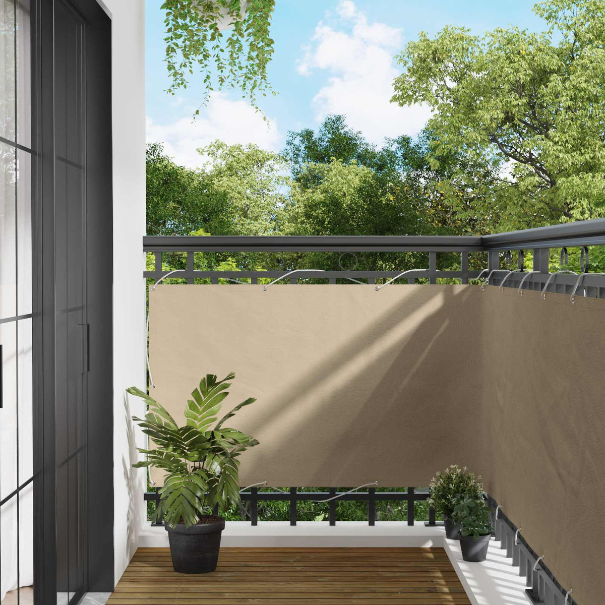 Altan Skærm 90 x 200 cm PU belagt oxford alu Rektangulær