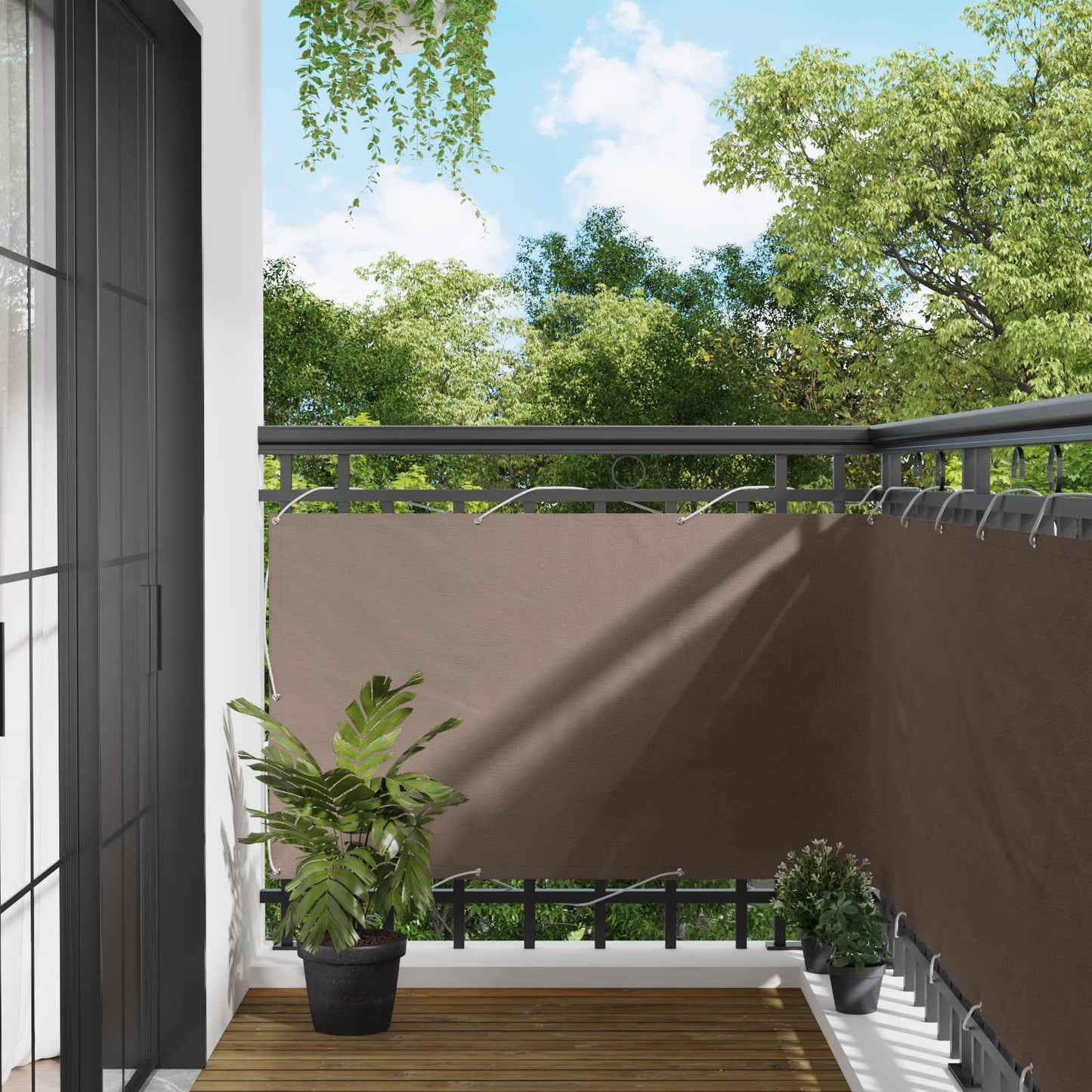 Altan Skærm 90 x 200 cm PU belagt oxford alu Rektangulær