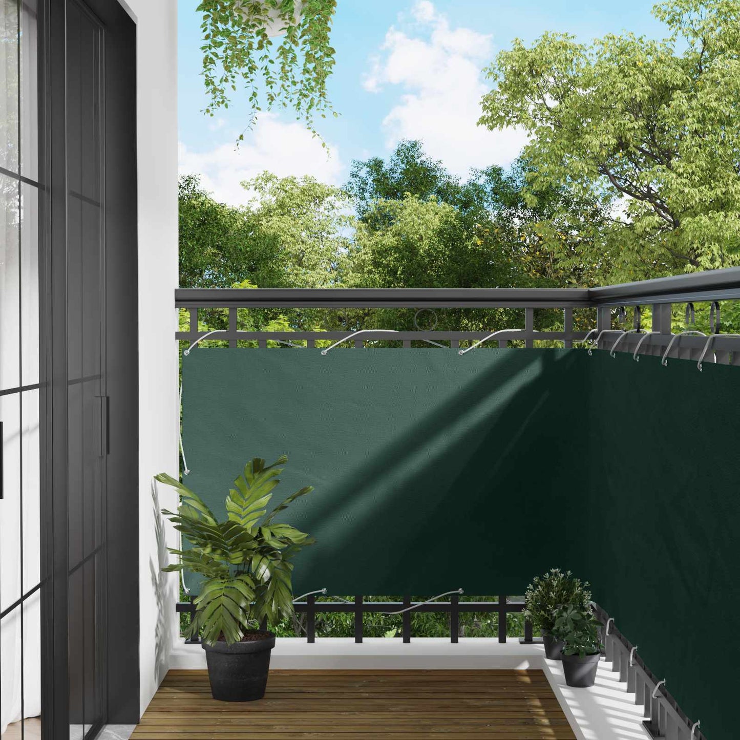 Altan Skærm 90 x 200 cm PU belagt oxford alu Rektangulær