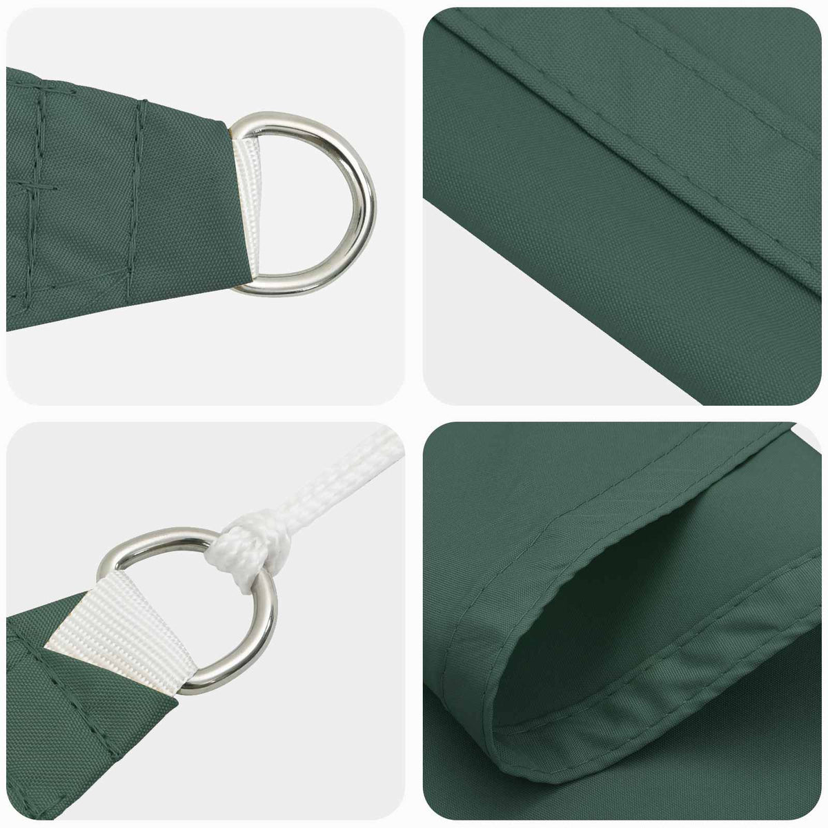 Solskygge sejl Mørkegrøn 2 x 6 m 100% polyester Oxford