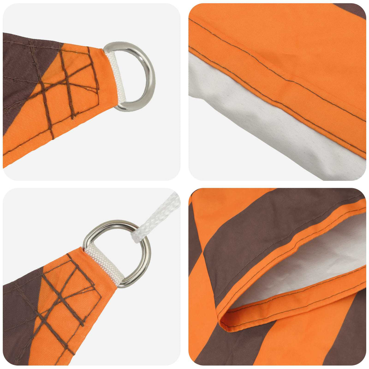 Solskygge sejl Orange og Brun 2 x 6 m 100% polyester Oxford