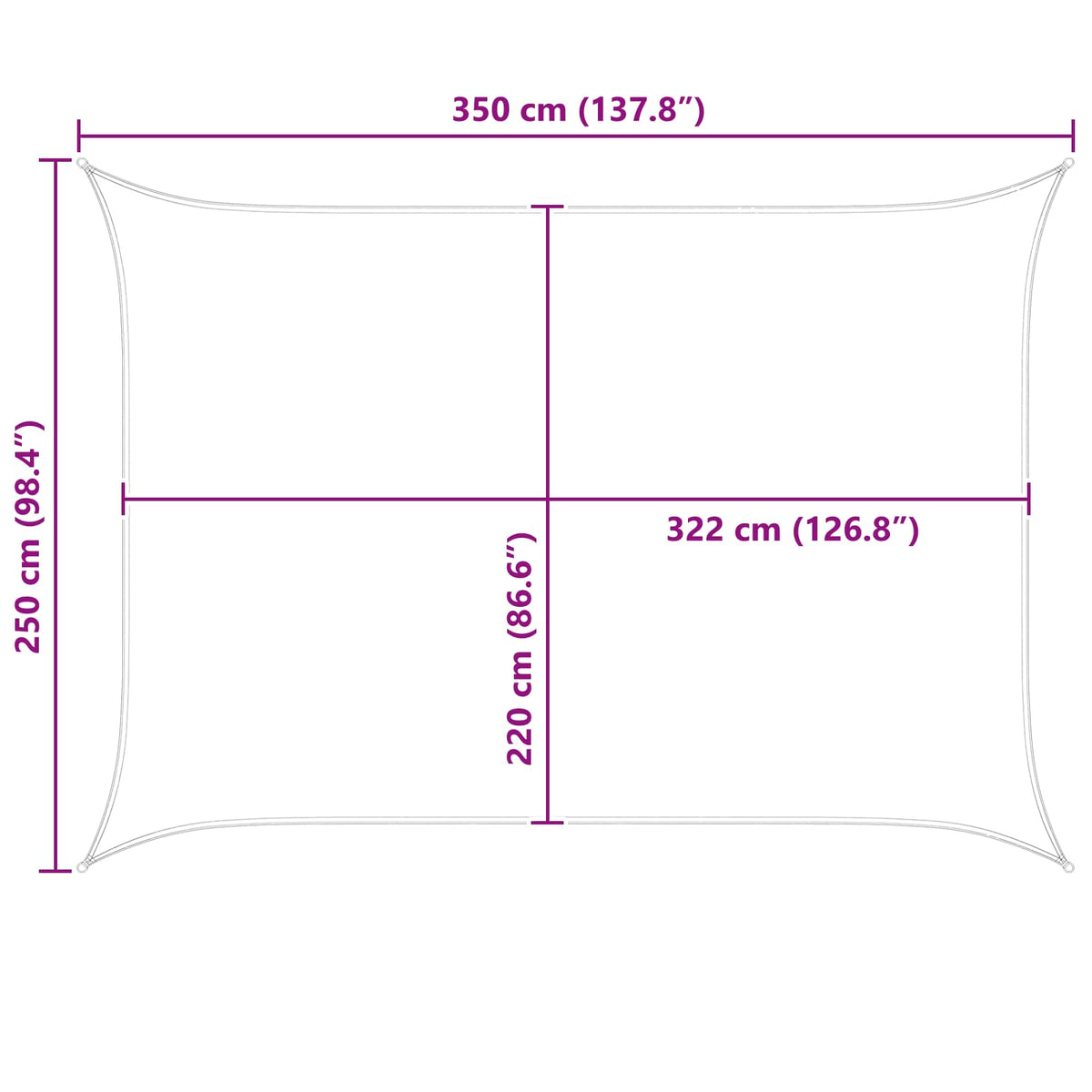 Solskygge sejl Orange og Brun 2,5 x 3,5 m 100% polyester Oxford